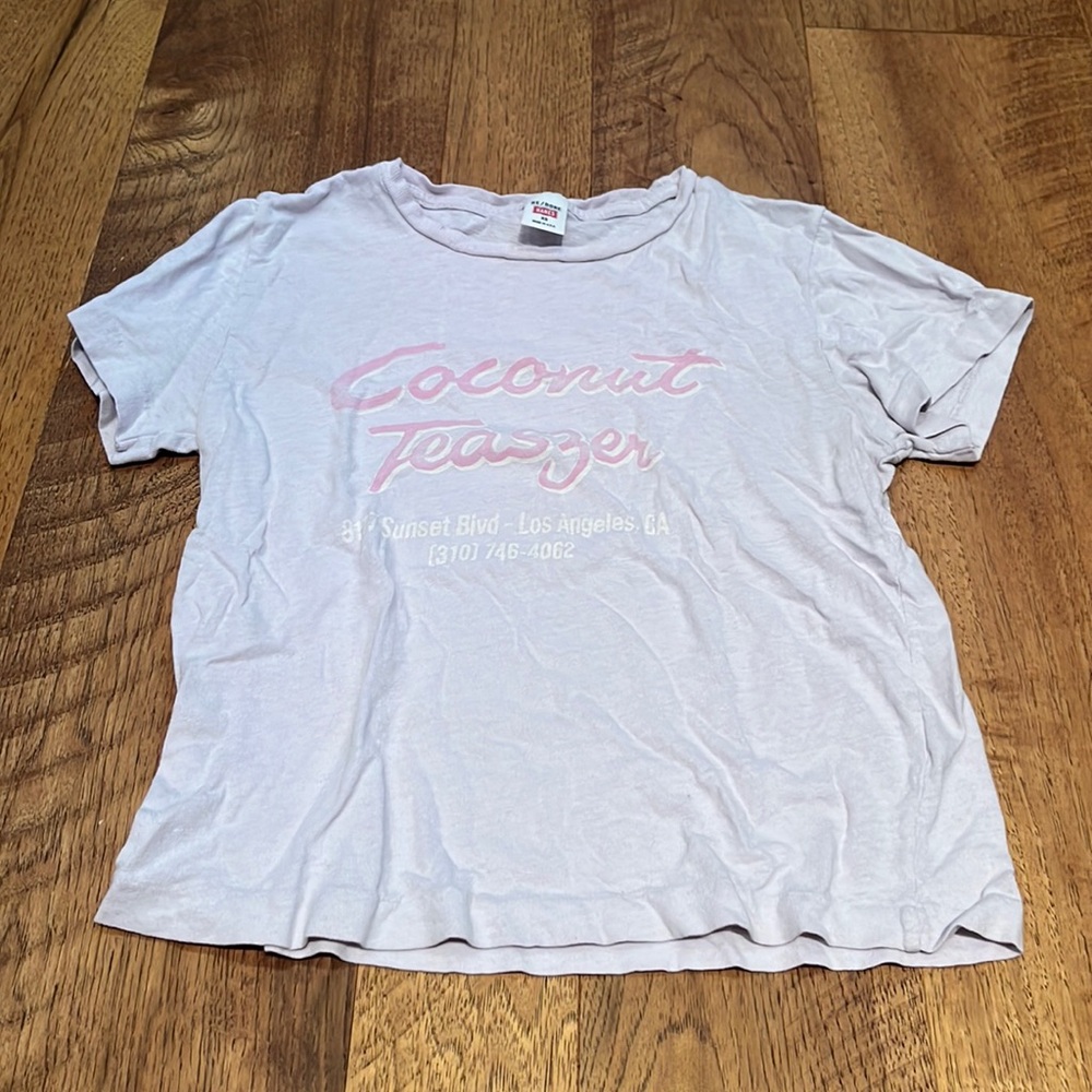 Re / Done Women’s Pink Coconut Teaszer Short Sleeve Tee Size XS